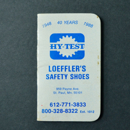 Hy-Test Loeffler's Safety Shoes St. Paul MN Advertising Notebook 1988 Vintage