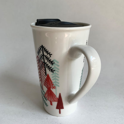 Starbucks 14 oz. Winter Ceramic Handled Travel Coffee Mug Trees
