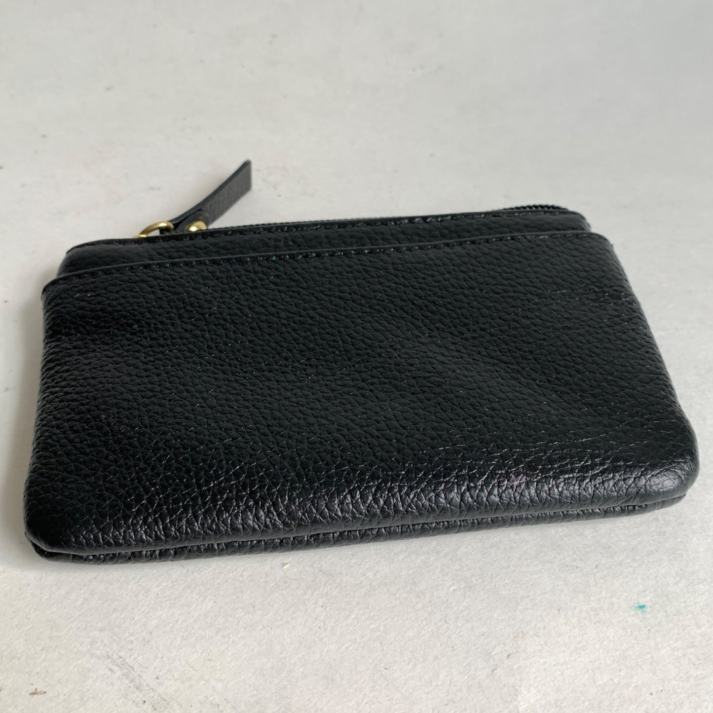 Lodis Black Pebbled Leather Coin Cash Card Wallet Small