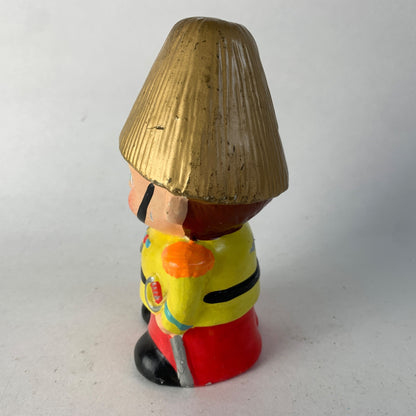 Vintage Toy Soldier Boy Money Bank Painted Yellow Jacket Red Pants