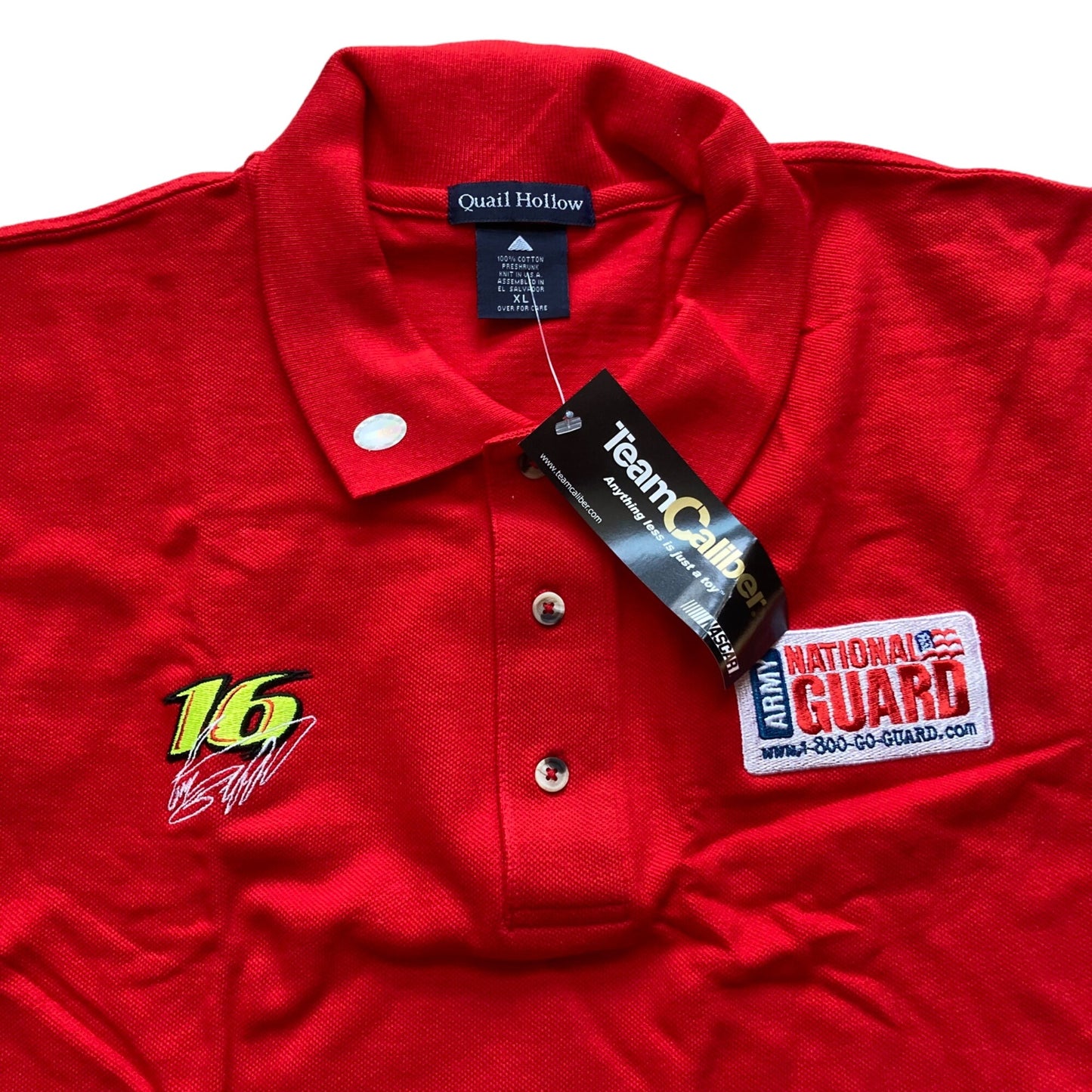 Vintage Greg Biffle #16 Army National Guard Polo Shirt Men's XL Red NEW