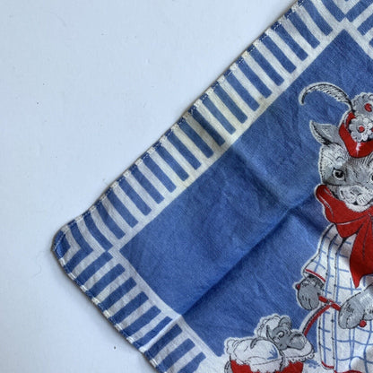 VINTAGE Child’s Handkerchief Hanky Cat Mouse Baby Buggy