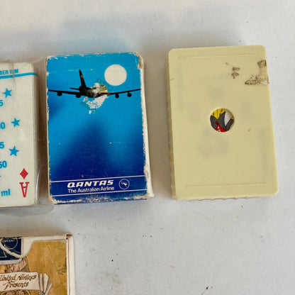 Lot 10 Vintage Airline Playing Card Decks Western American Eastern United Qantas