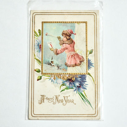 Antique Early 1900s Postcard A Happy New Year