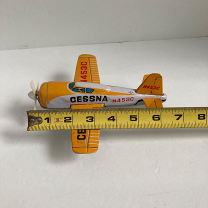 Vintage 1960's Japan Tin Cessna Airplane Friction Toy Plane