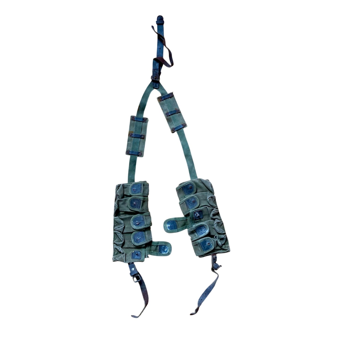 Vintage Romanian Combat Y Strap w/ Ammunition Pouches Grenade Military