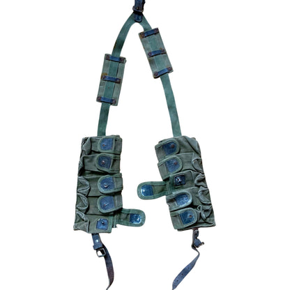 Vintage Romanian Combat Y Strap w/ Ammunition Pouches Grenade Military