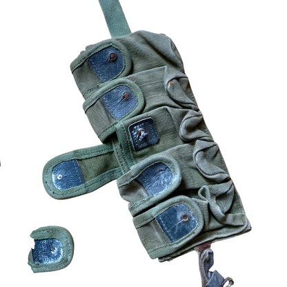 Vintage Romanian Combat Y Strap w/ Ammunition Pouches Grenade Military