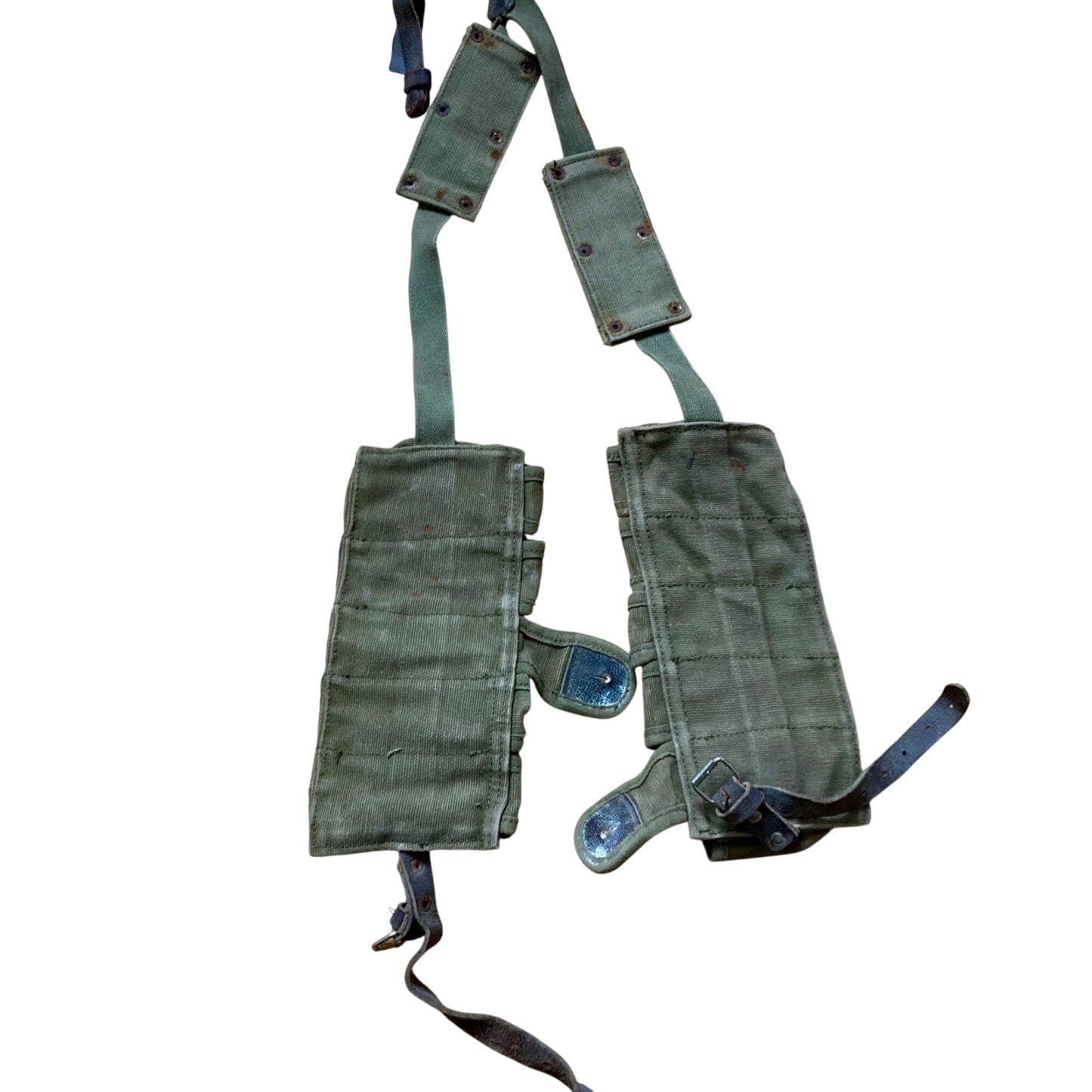 Vintage Romanian Combat Y Strap w/ Ammunition Pouches Grenade Military