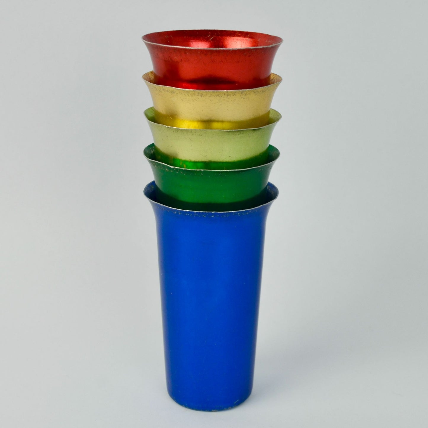 Steelmasters Italy Vintage Alpine Brand Aluminum Tumblers Set of 5