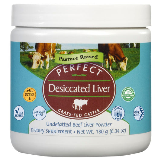 Perfect Supplements Desiccated Liver 6.34 oz. 180 G New Sealed Beef Undefatted