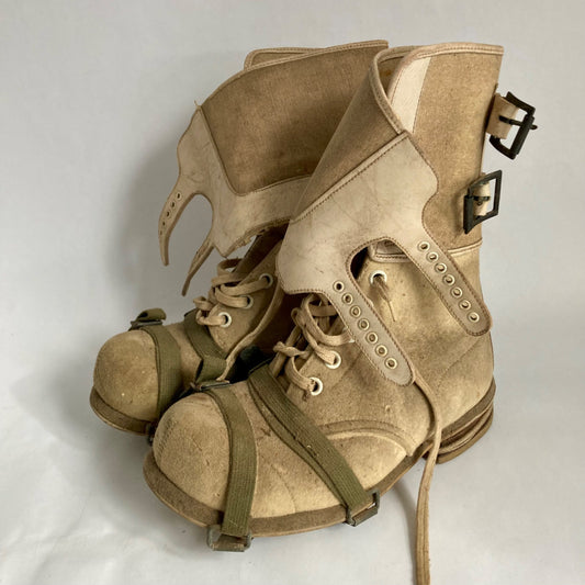 Vintage A.R. Hyde & Sons Co. Wool Boots Size Small QM-11871 w/Ice Cleats WWII