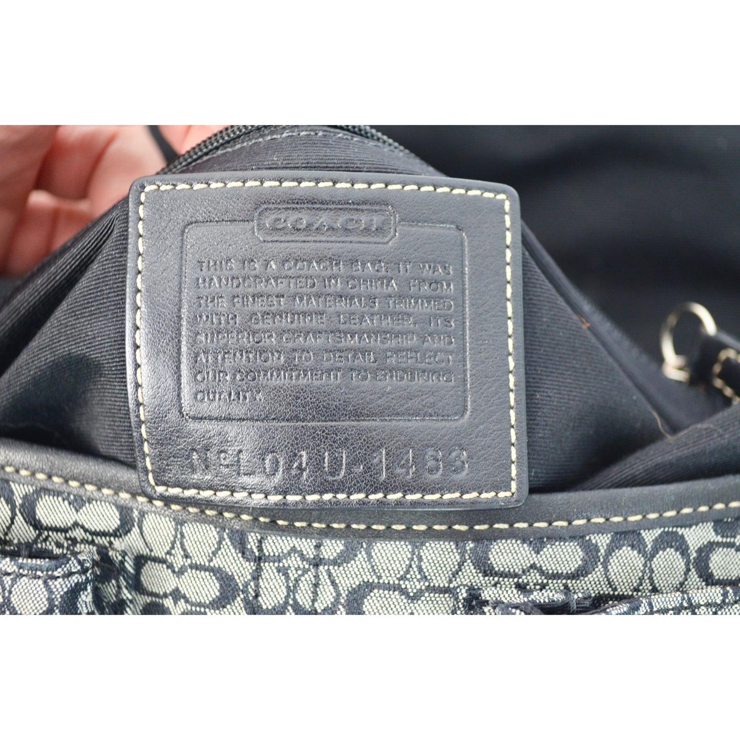 COACH 1463 SOHO Shoulder Bag Hand Bag Canvas Leather Signature Black HOBO Y2K