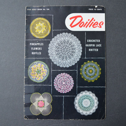 Vintage 1953 Star Doily Book No. 104 By The American Thread Co. Crochet Patterns For Pineapples Flowers Ruffles & More