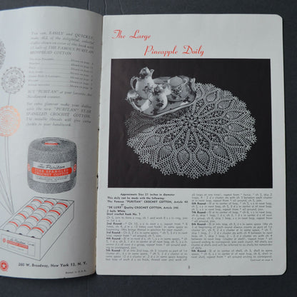 Vintage 1953 Star Doily Book No. 104 By The American Thread Co. Crochet Patterns For Pineapples Flowers Ruffles & More