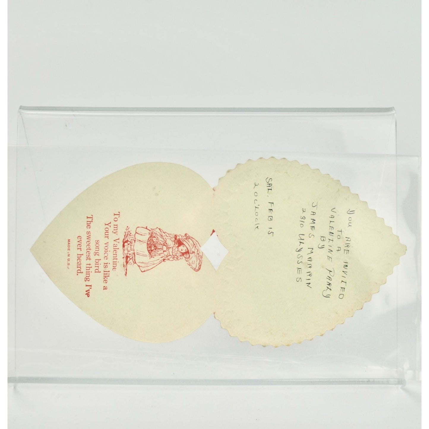 Vintage Valentine's Day Card Girl Hat