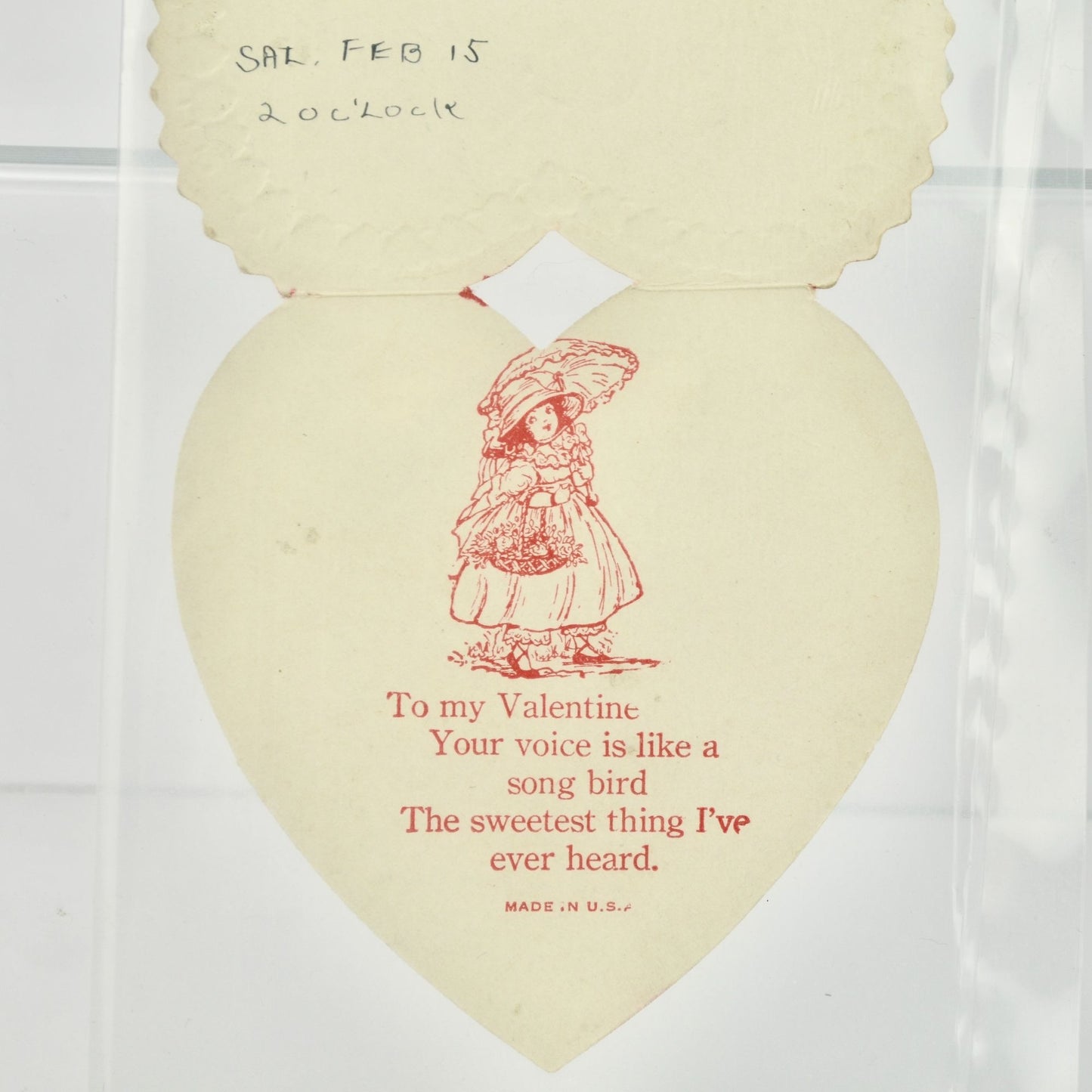 Vintage Valentine's Day Card Girl Hat