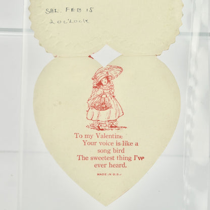 Vintage Valentine's Day Card Girl Hat
