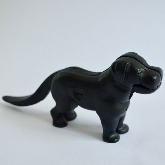 Vintage Black Cast Iron Dog Nutcracker 8.25" Length