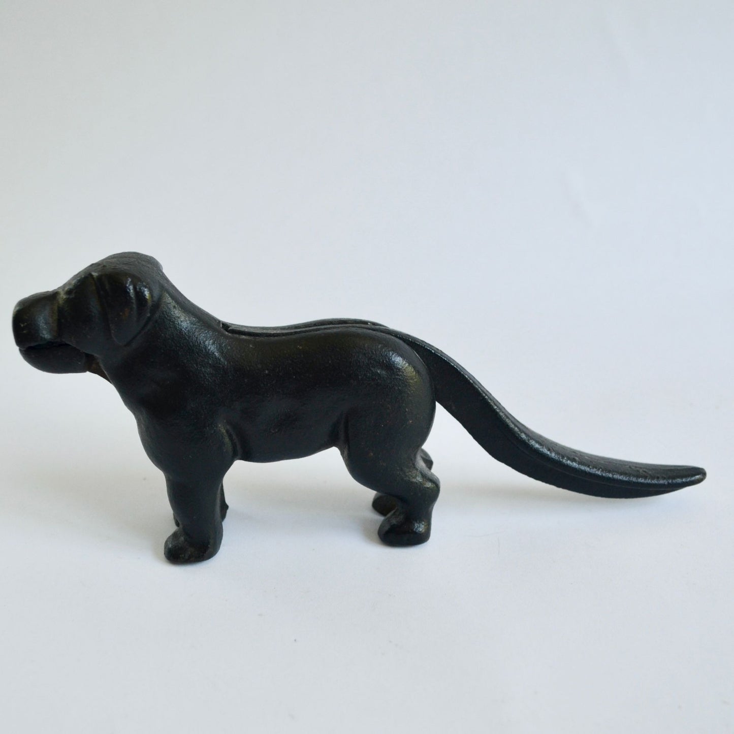 Vintage Black Cast Iron Dog Nutcracker 8.25" Length