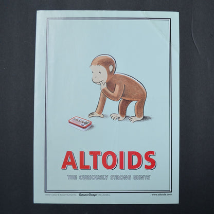 Versace Y2K Greens Browns 2001 Vintage Magazine Ad Altoids Curious George