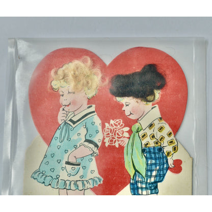 RARE Vintage Valentine Card Blonde or Brunette I Like Them Both HAIR