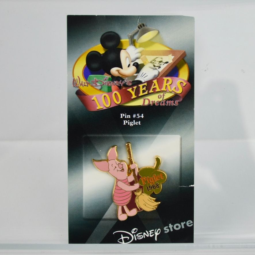 Walt Disneys 100 Years Of Dreams Pin #54 Piglet 1968 Collectible Enamel Pin On Original Card
