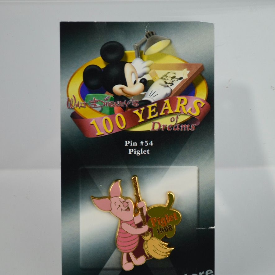 Walt Disneys 100 Years Of Dreams Pin #54 Piglet 1968 Collectible Enamel Pin On Original Card