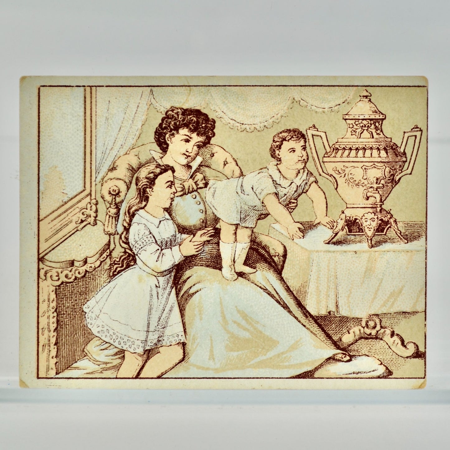 Dilworth's Coffee Antique Victorian Trading Trade Card Mom Boy Girl