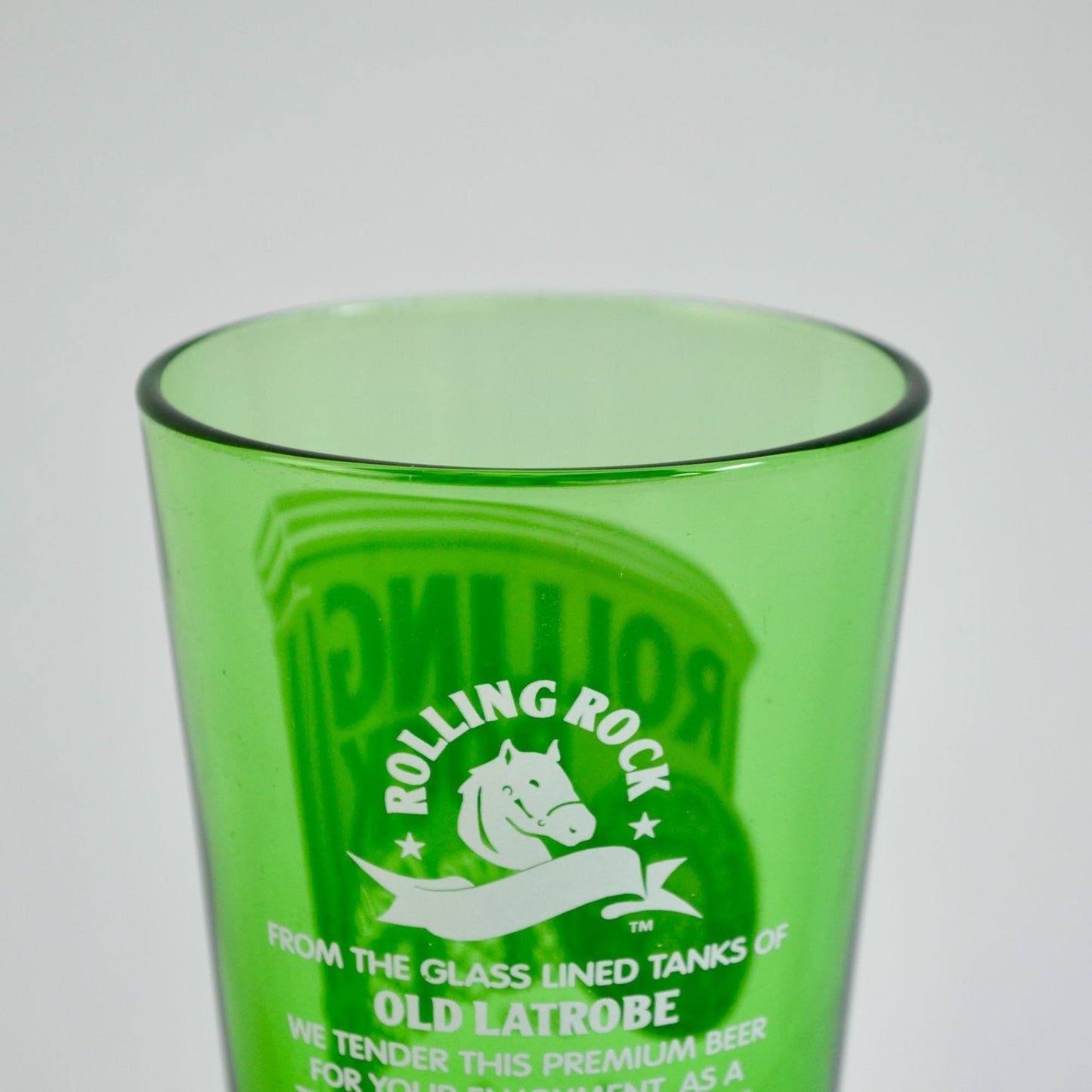 Rolling Rock Extra Pale Green Drinking Glass