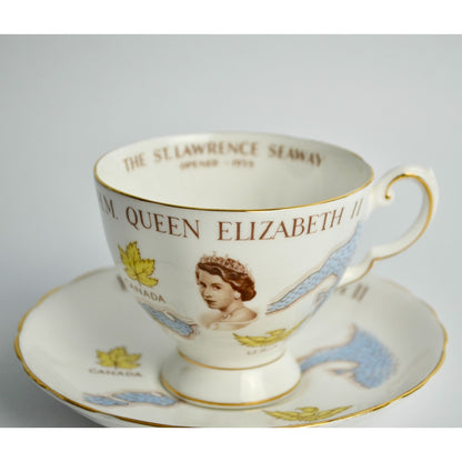 Tuscan H.M. Queen Elizabeth II St. Lawrence Seaway 1959 Cup Saucer