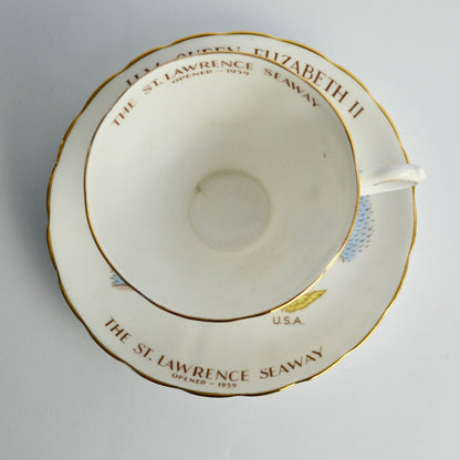 Tuscan H.M. Queen Elizabeth II St. Lawrence Seaway 1959 Cup Saucer