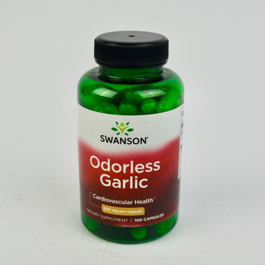 Swanson Odorless Garlic 500 mg 100 Capsules EXP 01/27