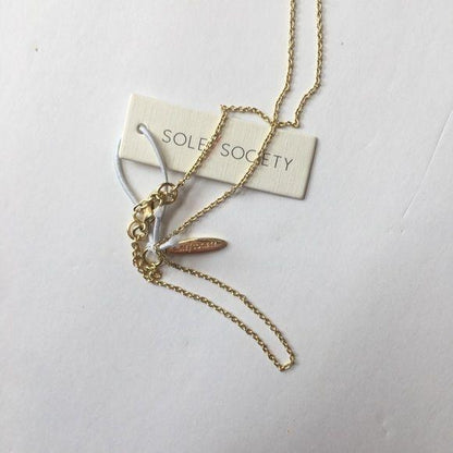 New Sole Society Gold Pendant Long Necklace