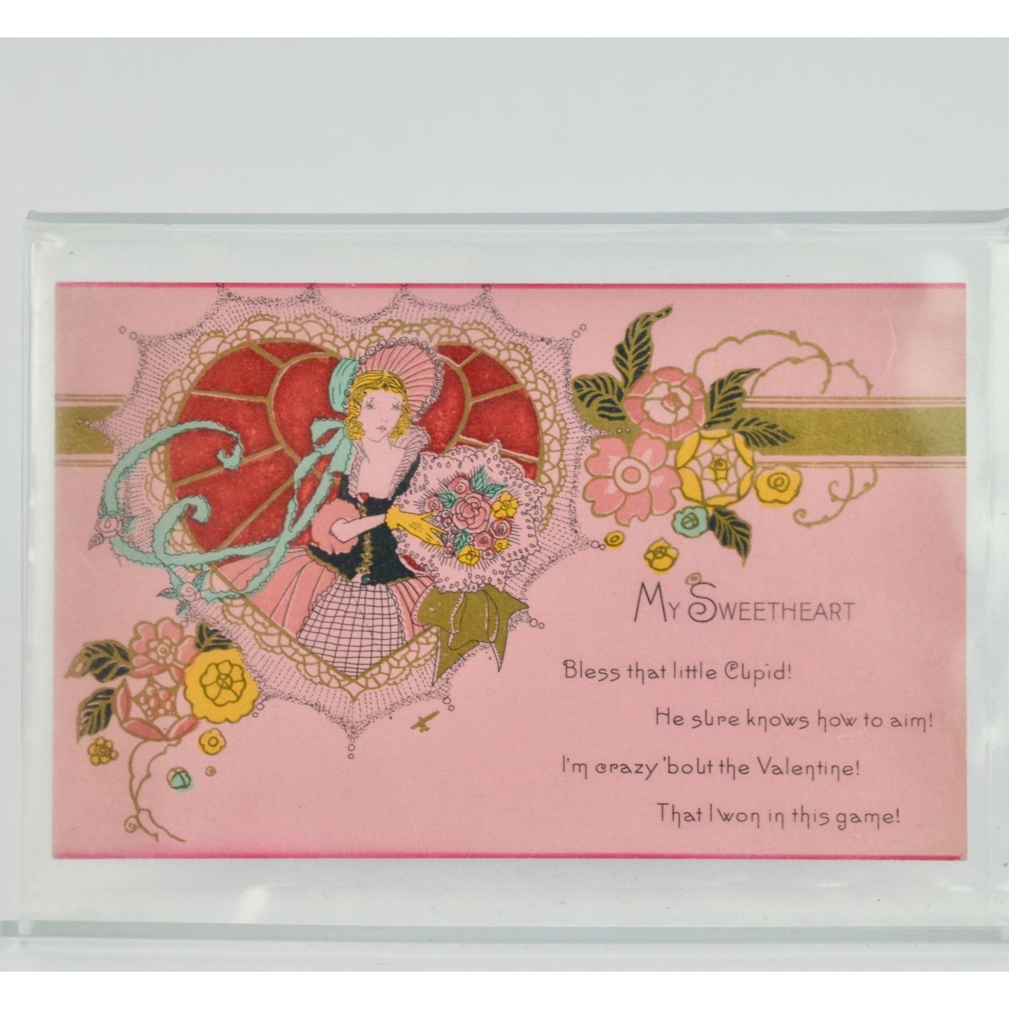 My Sweetheart Vintage Valentine's Day Card Pink