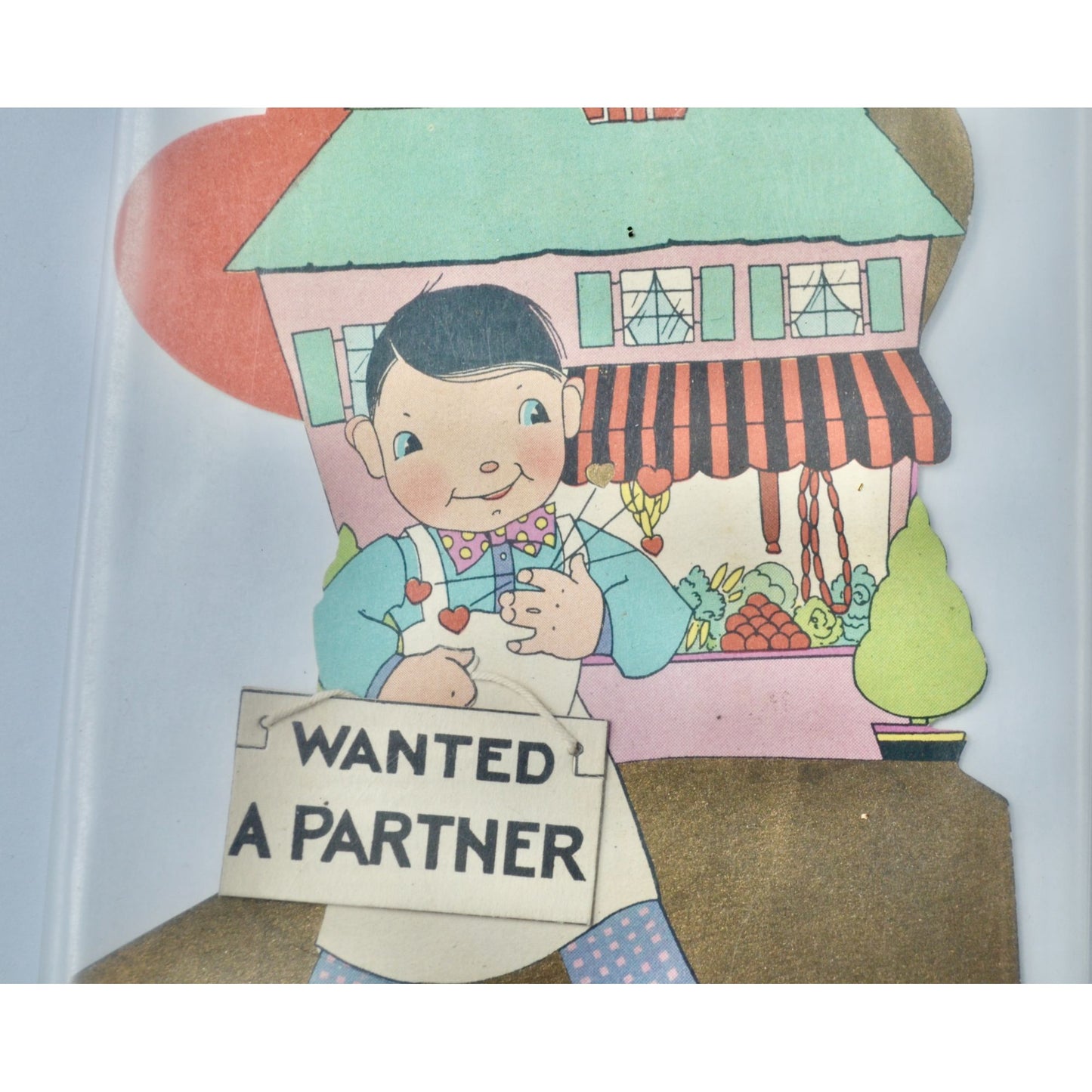 Vintage Valentine's Day Card Wanted A Partner Large Grocer