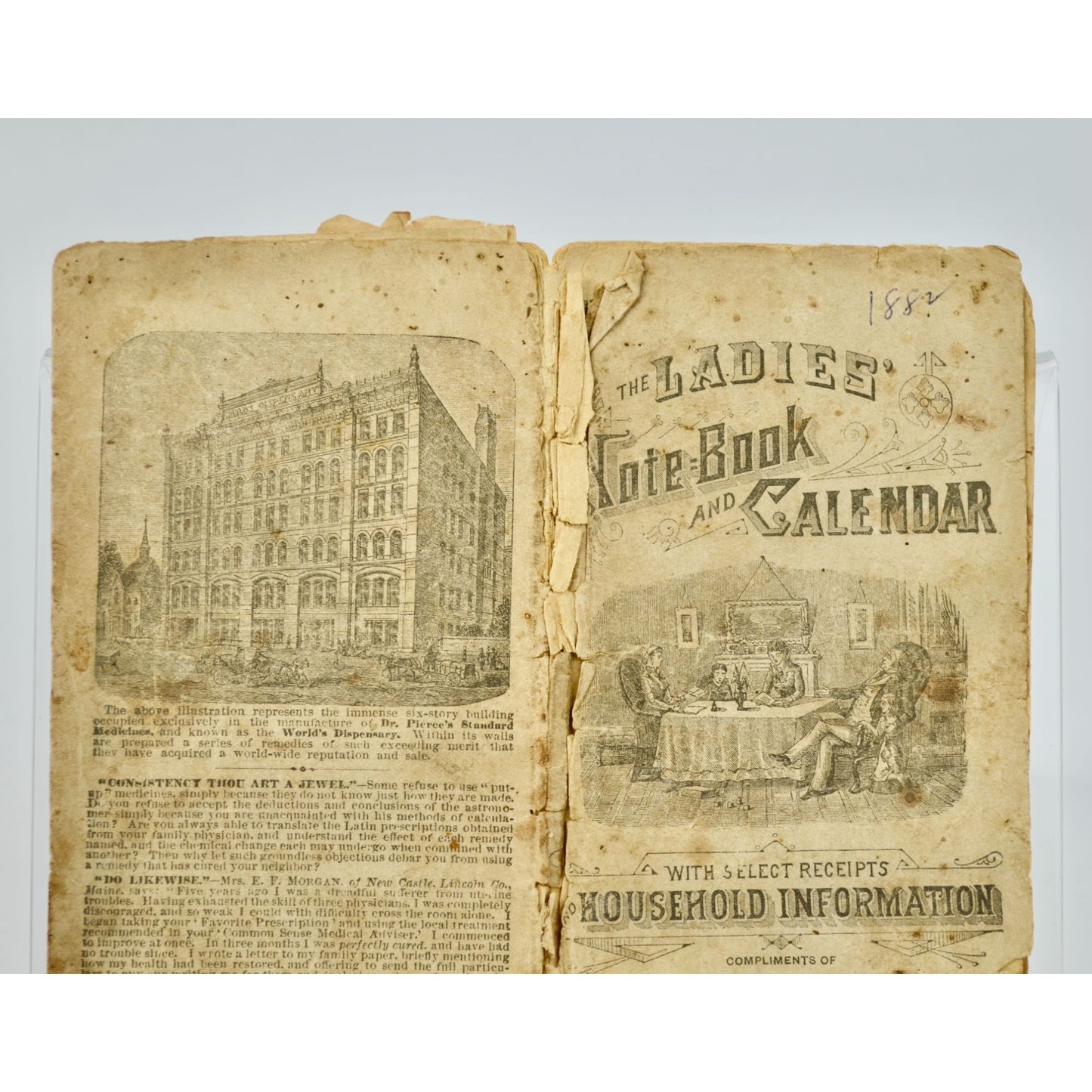 1882 Ladies Notebook & Calendar