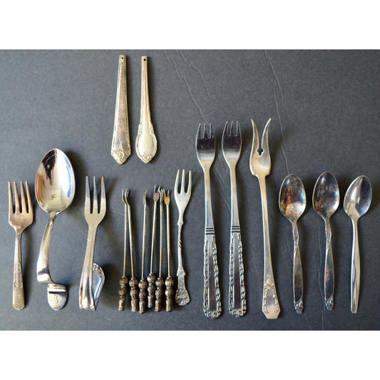 Vintage Assorted Flatware Pieces Serve Ware Cocktail Forks Pieces ETC