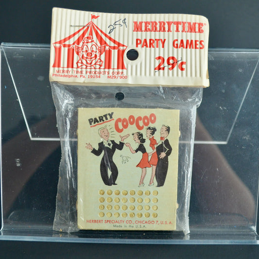 Herbert Specialty Co Punch Board GameParty Coo Coo Vintage Gambling Game Unused New