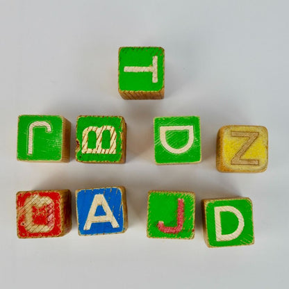 Vintage Disney Wooden Alphabet Blocks Set of 9