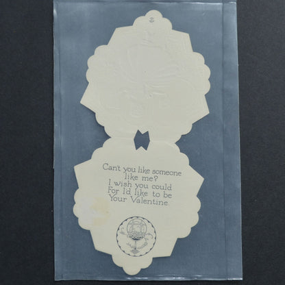 Vintage Valentine Card Heart Die Cut Boy Girl You're Mine My Love