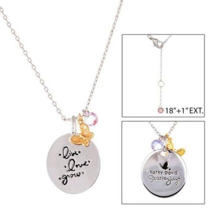Kathy Davis Live Love Grow ID Disk Necklace