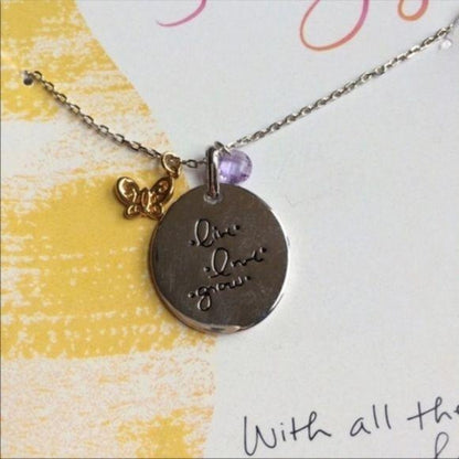 Kathy Davis Live Love Grow ID Disk Necklace