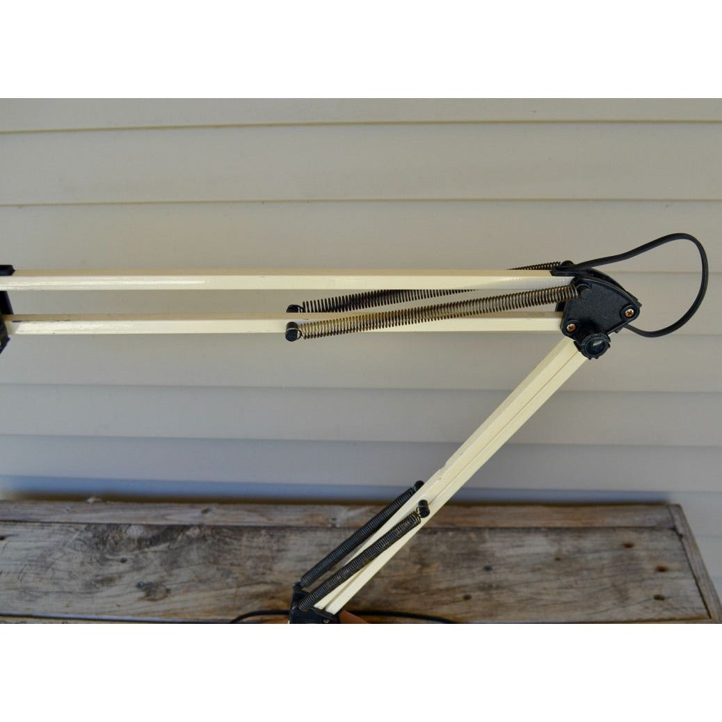 Vintage Articulated Desk Lamp Brown Industrial 2 Swing-Arms Architect Drafting