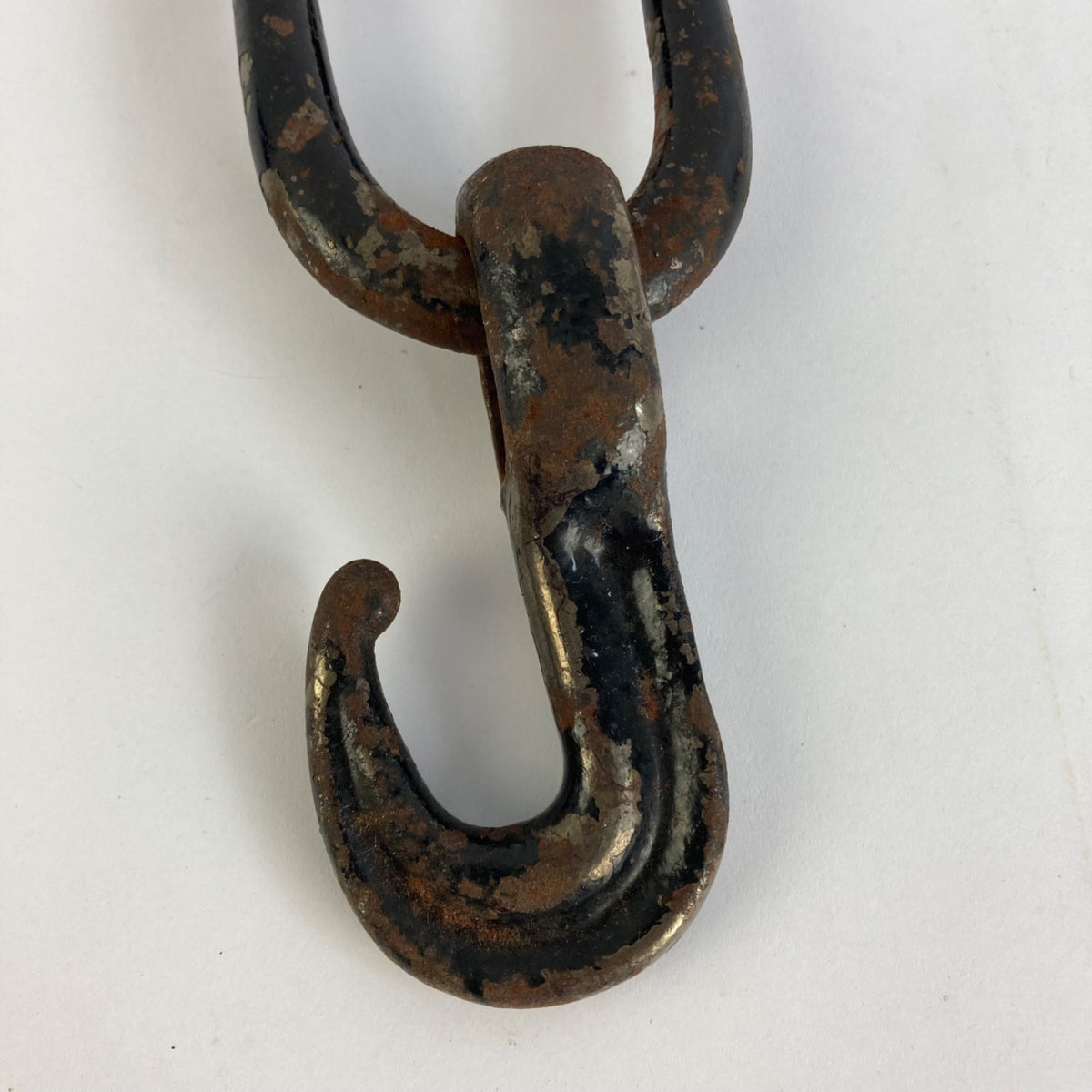 Vintage Cast Iron Hook w/ Clevis Hanging Antique Black