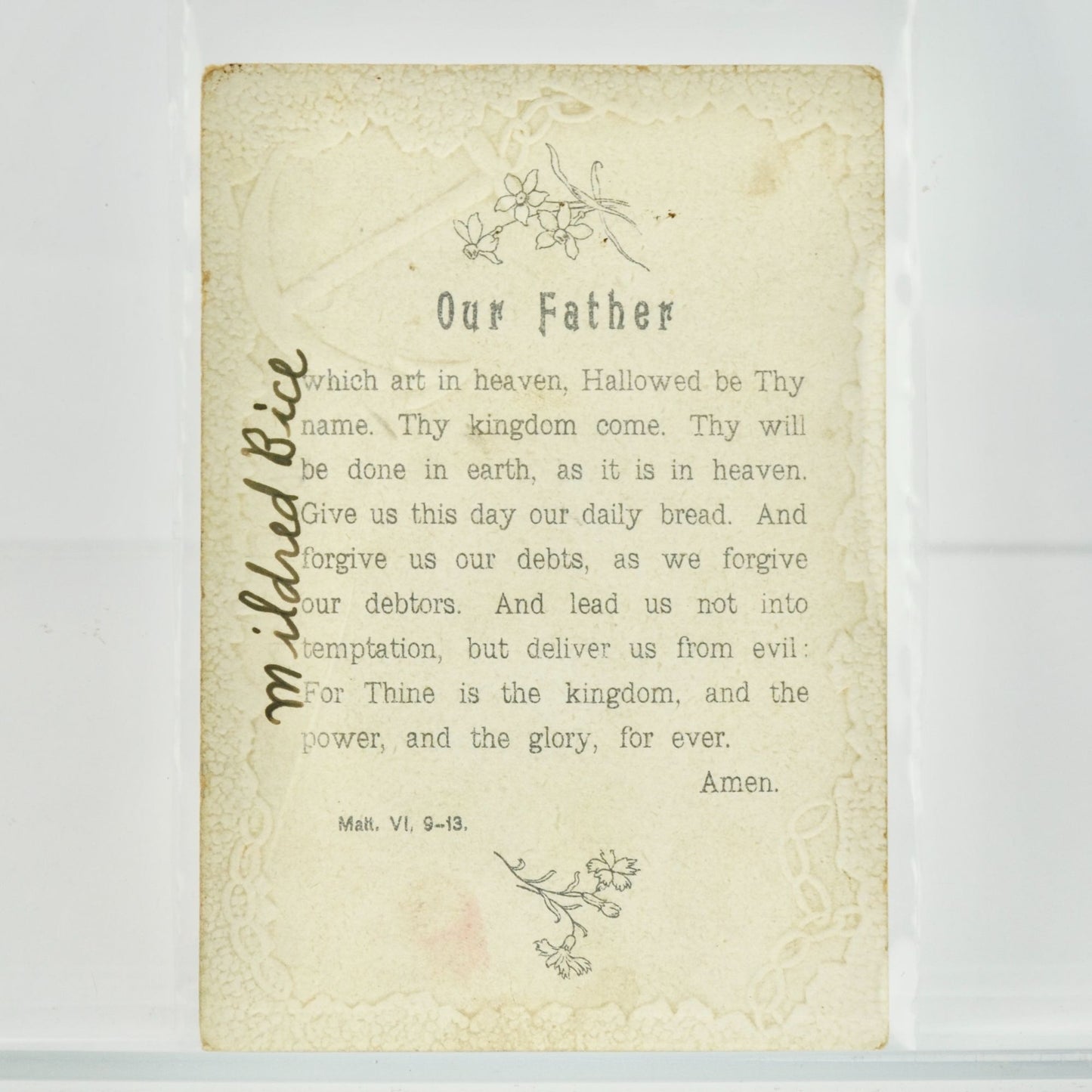 Antique Victorian Trading Card 2 Thessalonians 3:3