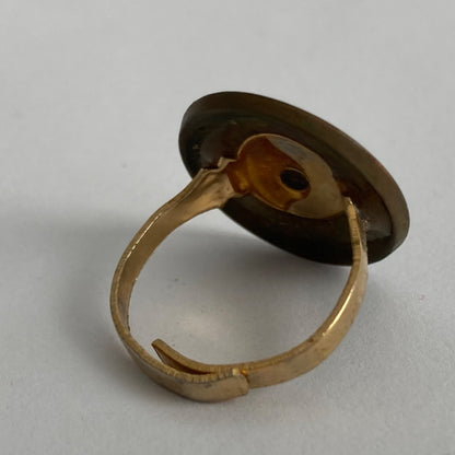 Vintage Penny Ring Rounded Gold Adjustable Estate Find 1945