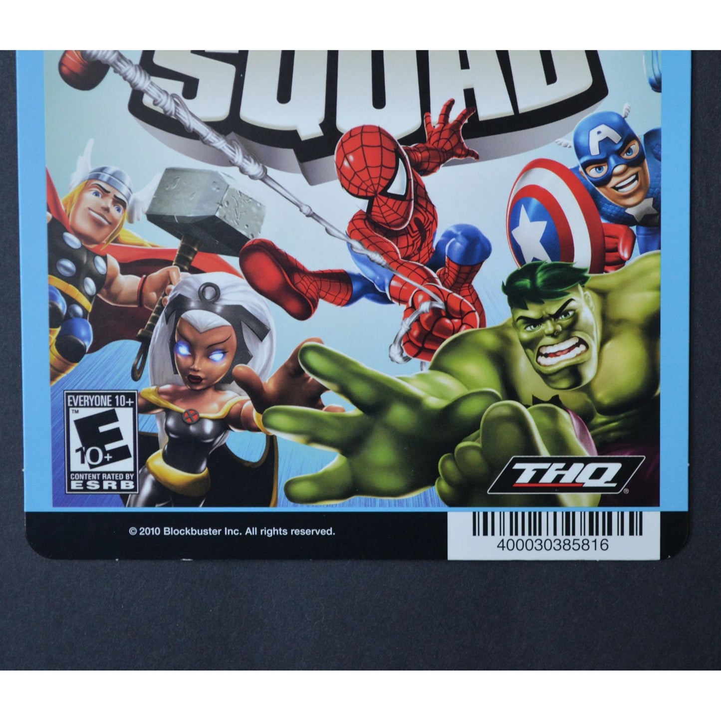 Blockbuster Backer Card Nintendo Wii Marvel Super Hero Squad NO GAME