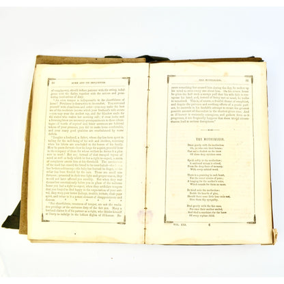 1853 Mother's Magazine and Family Monitor Vol. 21 Book AS IS