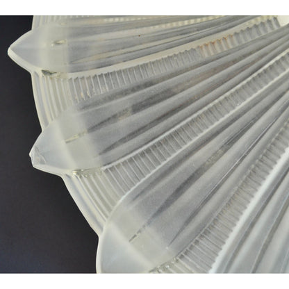 Art Deco Sunflower Glass Ceiling Shade Vintage White Frosted 14" Restoration